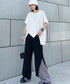 Asymmetric Hem Diagonal Cut T-Shirt